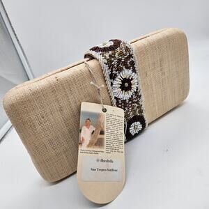 Flora Bella Clutch Straw Beaded Nwt bag handbag